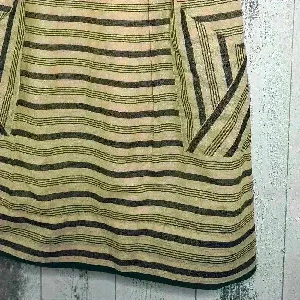 Anthropologie Maeve Changing Stripes Strapless Linen Dress with pockets - Picture 4 of 12